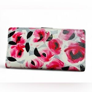 Kate Spade New York Storybook Cedar Street Rose Lacey Zip-Around Wallet